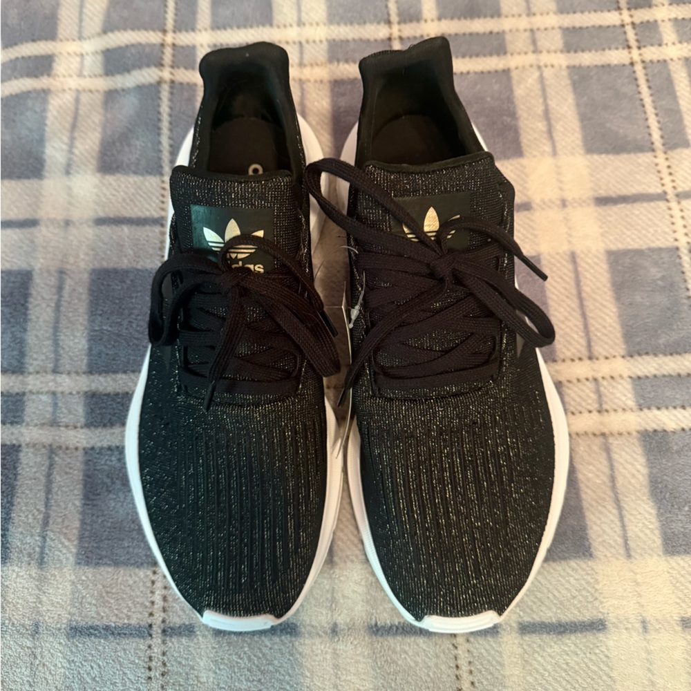 Adidas Swift Run Sneakers - Black and Gold